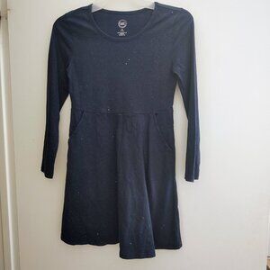 Navy blue wonder nation glitter play dress (M 7-8)